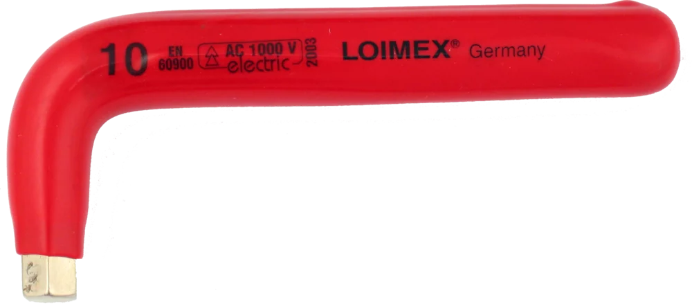 • Fabricada en Stahl templado.<br>
• Isolierung en resina especial blanda antigolpes.<br>
• Ángulo 90º