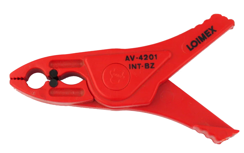 • Pinza de plástico para fijación de paños de protección.